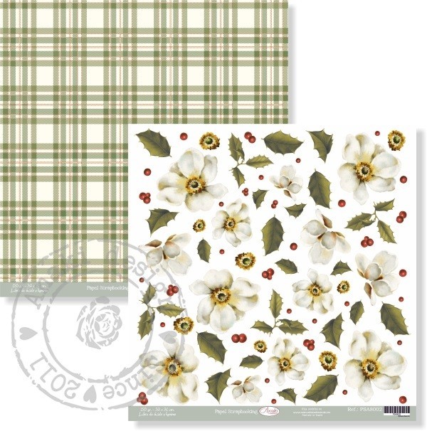 PAPEL SCRAP FLORES BLANCAS