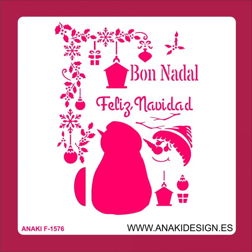 STENCIL MUÑECO NIEVE 3D
