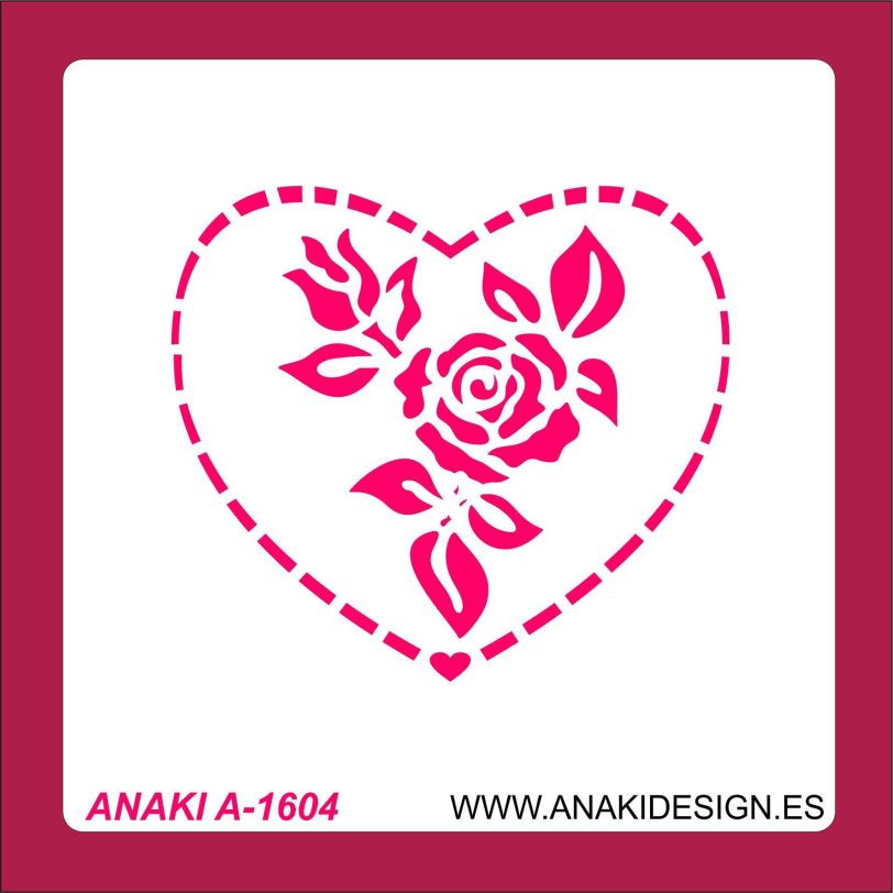 STENCIL CORAZON ROSA